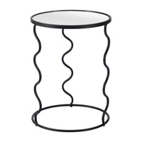Zuo Bastia Side Table - Black-Mirror Glass round shape tabletop