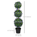 HOMCOM 3.5' Potted Artificial Plant Ball Tree with Lavender Flowers - Green - 2 Pack-No watering or fertilizing required 