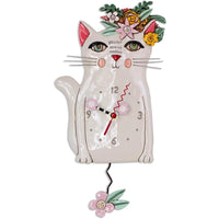 Enesco Allen Designs Pretty Kitty Cat Swinging Pendulum Clock-From the Allen Designs collection, created by Michelle Allen