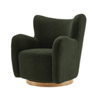 Modway Montrose Wingback Sherpa Swivel Accent Chair - Fern Walnut-9