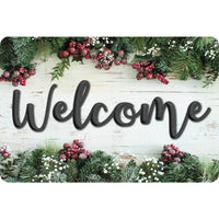 Ashley Productions The Original Fun Mat Welcome Mat - 15.5" x 23.5" - Winter Garland Berries Welcome-Measurement & Design: The Winter Garland Berries Welcome Mat measures 15.5" x 23.5".