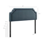Modway Magnolia Stain-Resistant Performance Velvet King Size Headboard - Cadet Blue/Midnight-Padded King Size Headboard