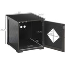 PawHut Cat Litter Box Enclosure End Table - Black-Magnetic door with handle 