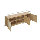 Manhattan Comfort Sheridan Mid-Century Modern TV Stand, Bookcase, Sideboard and End Table - Nature - Set of 4-30 Day Limited Manufacturer's Warranty
