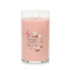 Yankee Candle Pink Sands Signature Medium Pillar Candle-Juicy melon scents are softened by gentle aromas of osmanthus, giving you space to relax and clear your mind - warm base notes, enriched by a touch of jasmine, complete the sense of paradise
