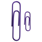 JAM Paper Combo Pack Colourful Paper Clips - Standard & Jumbo - Purple - 100 Pack & 75 Pack -Size: 1 inch (Standard/Regular) & 2 Inch (Jumbo) | Keep your stacks of paper organized with coloured paper clips