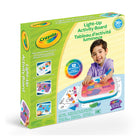 Crayola Light Up Activity Board-Kids activity board: Designed to assist kids in learning shapes, colour mixing, improving dexterity, and problem solving. It provides 4 colorful ways to play, such as constructing pictures with shapes!