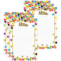 Teacher Created Resources Confetti Notepad - 5" x 8" - 50 Sheets Per Pad - 6 Pack-Great small gift idea for kids, baby showers or adults