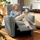 HOMCOM Power Recliner with USB Ports - Grey-7.5" (19 cm) doll-cotton backrest offers a cosy feel  