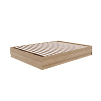 Nexera Milano Platform Bed Frame - Queen Size - Brown Oak-Modern Style: Elevate your bedroom with the sleek design and contemporary elegance of our Platform Bed