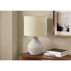 Monarch Specialties 16" H Contemporary Table Lamp - Beige Resin / Beige Shade-Holding up to a 60W bulb (not included) and featuring a convenient on/off turn knob switch for effortless control to brighten your space