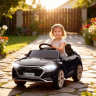 Qaba 12V Audi Q8 Licensed Electric RC Car for Kids - Black-Features two headlights, horn, and music for realistic play 