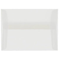 JAM Paper A8 Translucent Vellum Invitation Envelopes - 5.5" x 8.125" - Clear - 25 Pack (79462)-Clear Translucent Envelopes