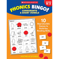 Scholastic Teaching Solutions Phonics Bingo: Consonants & Short Vowels Activity Book-The bingo game format makes learning engaging and fun for children
