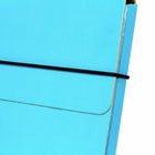 JAM Paper Thin Portfolio Carrying Case with Elastic Closure - 9.25 x 12.5 - Sky Blue-Made from durable, sturdy chipboard material and feature a black elastic band closure designed to keep documents secure