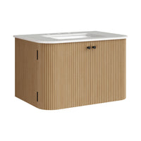 Modway Zia 30" Wall-Mount Bathroom Vanity with Marble Sink - Natural-30" Wall Mounted Vanity