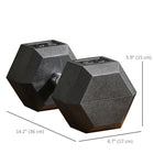 Soozier 50 lb Hex Dumbbell Set with Non-Slip Handles - Set of 2-Great for strengthening arms, shoulders, and back
