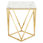 Modway Vertex Gold Metal Stainless Steel End Table - Gold White-Non-Marking Foot Caps