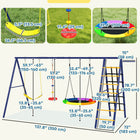 Qaba Outdoor 6-in-1 Kids Heavy Duty Swing Set-Adjustable rope suits varying heights and ages 
