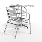 Flash Furniture 31.5'' Round Aluminum Indoor/Outdoor Table with 2 Slat-Back Chairs (TLH32RD017BCHR2)-Flash Furniture 5 Year Limited Product Warranty