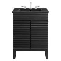Modway Render 24" Bathroom Vanity - Black-Mid-Century Modern Style