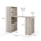 HOMCOM 47.2" Modern Computer Desk with Storage Shelves - Oak-Total of 6 shelves and cubby space offers plenty of storage space 