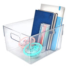 Azar Small Plastic Storage Bin with Handles - 5.12" x 7.75"x 6.25" - Clear - 4 Pack-5
