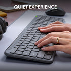 Logitech MK955 Signature Slim Wireless Keyboard and Mouse Combo - Graphite -Switch Between Your Laptop, Tablet, and Phone: The K950 Signature Slim Keyboard of this multi-device combo allows you to switch typing between three devices with a single tap