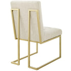 Modway Privy Gold Stainless Steel Upholstered Fabric Dining Accent Chair - Gold/Beige-Dense Foam Padding