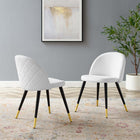 Modway Cordial Dining Chairs - White - 2 Pack-Polyester Fabric Upholstery