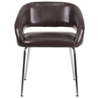 Flash Furniture Fusion Series Contemporary Brown Leather Side Reception Chair-Lounge Chair