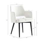 Manhattan Comfort Tremont 22.8" Modern Leatherette Upholstered Dining Arm Chair - White-Upholstered in Luxurious Leatherette with Fine Stitching 