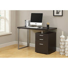 Monarch Specialties 7026 48" Computer Desk - Espresso Left Or Right Facing-Durably designed with an espresso brown laminate finish and a sturdy grey metal u-shaped leg for a contemporary look, with an easy to clean top perfect for study, writing, or working on your laptop.
