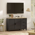 HOMCOM Modern 47.2" L Sideboard Buffet Cabinet with Soft-Close Doors - Black-Soft-close doors ensure smooth, quiet, slam-free operation