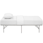 Modway Horizon Stainless Steel Twin Bed Frame - Grey-Generous 14" Storage Space