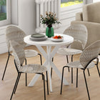 HOMCOM 29.5" Round Kitchen Table with Steel Leg for Small Spaces - White-The large table provides enough space for 2-4 people