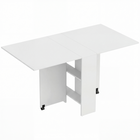 HOMCOM Drop Leaf Folding Dining Table with 2-Tier Shelves & Rolling Casters for 2-4 - White-Drop leaf design