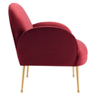 Modway Transcend Performance Velvet Armchair - Maroon-Sturdy Construction