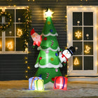 HOMCOM 7' Inflatable Christmas Tree with Santa Claus Decoration-7 B2 LED light in the internal decoration brings a vibrant effect and enhances visibility at night 