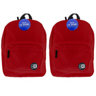 BAZIC Products Classic 17" Backpack - Burgundy - 2 Pack-One large main compartment and small front compartment with zipper closure