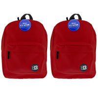BAZIC Products Classic 17" Backpack - Burgundy - 2 Pack-One large main compartment and small front compartment with zipper closure