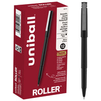 uni-ball Roller Rollerball Pens - 0.5mm - Black - 12 Pack-Rollerball Pens
