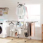HOMCOM Foldable Stainless Steel Laundry Rack for Drying Clothes - Silver-Crafted from robust stainless steel, this rack supports up to 33 lbs. (15 kg) 