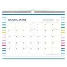 Emily Ley Simplified 2026-27 Standard Wall Calendar - 15" x 12" - Happy Stripe - Bilingual-Page size: 11-7/8" H x 14-7/8" W