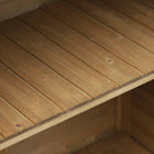 Outsunny Wooden Garden Shed - 34.3" x 18.3" x 38" - Natural-Slatted doors for ventilation  
