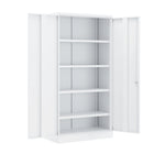 Ceha BDM-180 Flat-Pack Metal Storage Cabinet with Adjustable Shelves - White-Scratch-resistant powder-coated steel finish