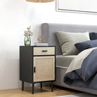 HOMCOM Tall Nightstands with Storage for Bedroom - Black - Set of 2-Can be used as a bedside table, sofa side table and more