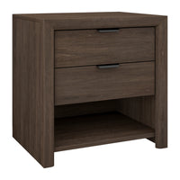 Hudson&Canal Clarice Rectangular Nightstand - 24" W - Brown Oak-Modern contemporary design for your bedroom, guest spaces, or anywhere you need a little extra storage