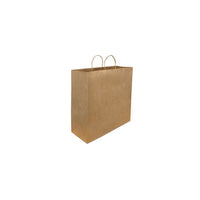 Reliabag Paper Bags - Twist Handles - 18" W x 7" D x 18.75" H - Kraft - 100 Pack-Made by the premium kraft paper with the re-enforced flat bottom