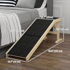 PawHut 59" L Pet Ramp with Non-slip Carpet - Natural-Anti-slip carpet on the ramp ensures safety 